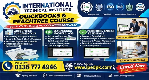 quickbooks and peachtree Course in Rawalpindi Islamabad